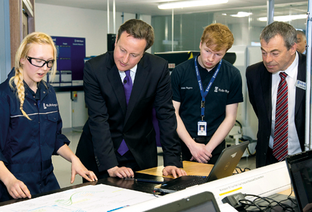 Image of David Cameron at the Apprentice Academy, Derby, UK.